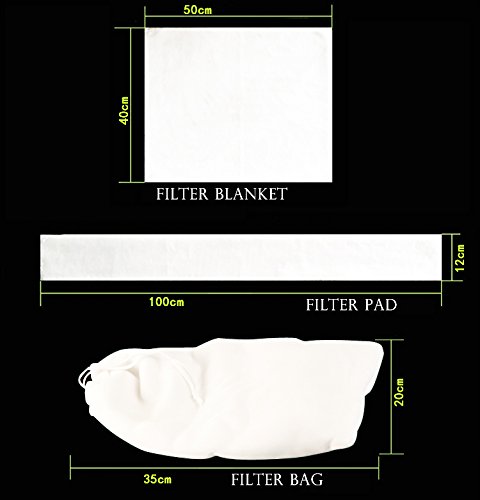 Vansuky Aquarium Filter-Set – Abwaschbarer Filterbeutel, Filterdecke & Filterpad Aus Polyesterfaser