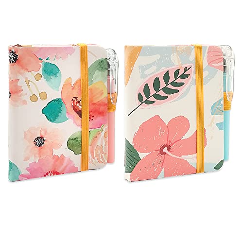 itechpanda 2 Pack A7 Cute Hardcover Notebook, Time Planner Notebook Pocket Mini Small Notebook with Pen for Girls Women College Student Office Diary Subject Writing Supplies