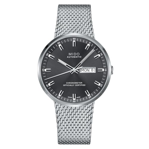 Image of MIDO Commander Icone - Swiss Automatic Chronometer Watch for Men - 42mm Stainless Steel Case - Integrated Bracelet