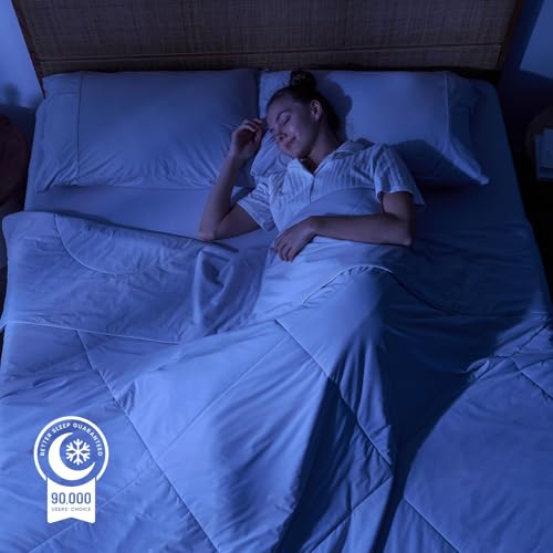 Image of Cozy Bliss Cooling Comforter King XL Size, Cooling Blankets for Hot Sleepers and Night Sweats, Dark Light Gray Summer Comforter for King XL Bed, Breathable Soft Lightweight Silk Smooth