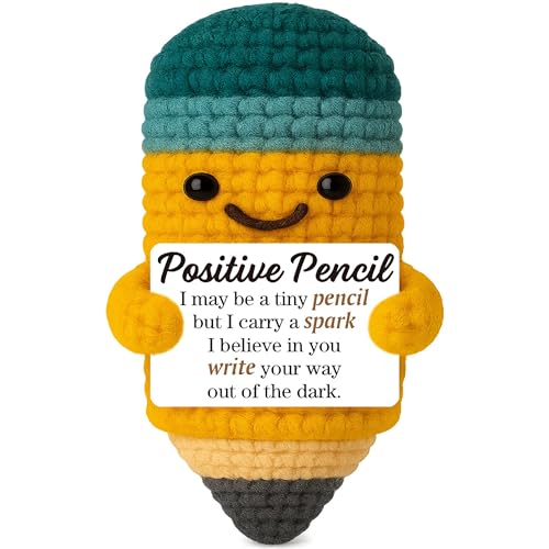 zavvoolly Motivational Gifts for Writers, Authors, Students | Handmade Crochet Pencil for Creative Spark | Unique Encouragement & Anti-Writer's Block Desk Decor
