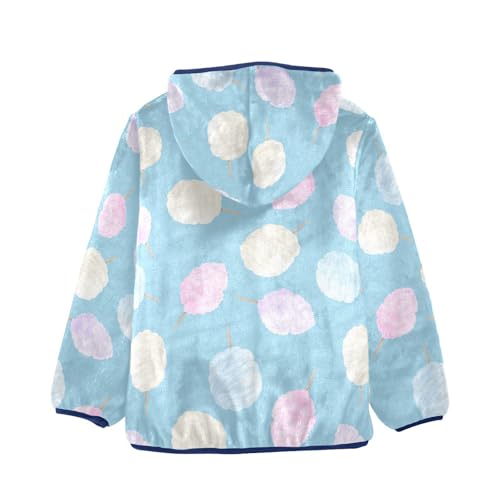 Sweet Cotton Candy Girls Fleece Jacket Girls Fall Jacket Girls Zip Up Hoodie Girls Sherpa Jacket 2-10T2