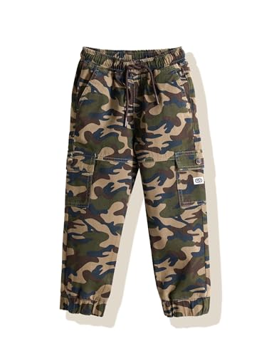 Image of Amazon Brand - Symbol Boy's Cotton Cargo Jogger | Elasticated Waistband and Cuff | Stretchable | Age 2-14 Years