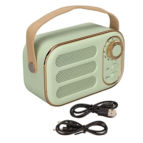 Altoparlante Bluetooth Retrò, Altoparlante Stereo Portatile Altoparlante Wireless Piccolo Radio Vintage con Stile Classico Per Cucina Scrivania Camera da Letto Ufficio Decorazione Esterna(Verde)