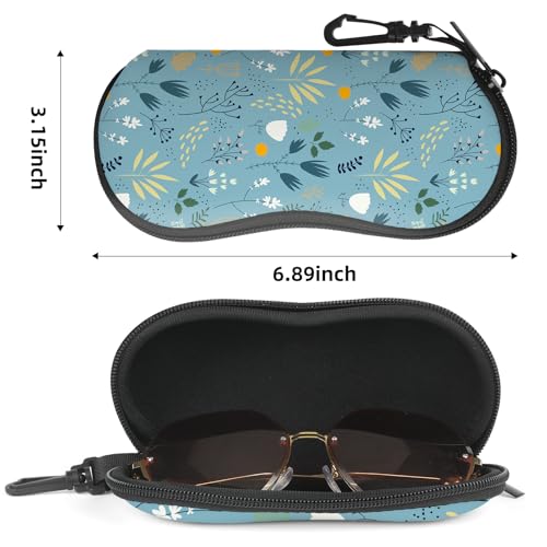 Image of Sunglasses Soft Case, Cute Ultra Light Portable Neoprene Zipper Eyeglass Glasses Case with Belt Clip for Men Women