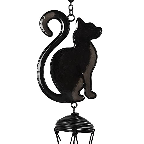 Sleek Black Cat Profile Windchime, 40cm x 7cm (1 Pc.), Minimalist Design with Melodic Charm - Image 2