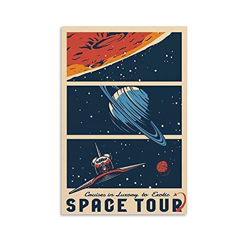 ZXCL Vintage-Poster, Weltraum-Tour, dekoratives Gemälde, Leinwand, Wandkunst, Wohnzimmer, Poster, Schlafzimmer, Gemälde, 50 x 75 cm