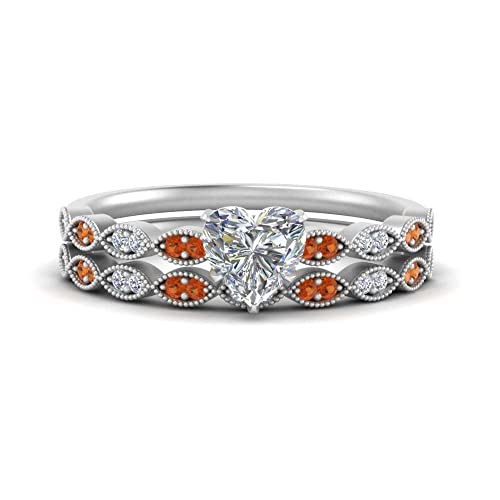Pierre de naissance et alliances délicates antiques en argent sterling cœur