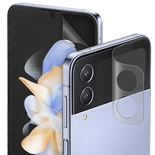 DIACUBE [3+3 Pack] for Samsung Galaxy Z Flip 4 5G, EPU+TPU Anti-Glare Matte Screen Protector, 3 Pack Full Covered Inside + 3 Pack Outer Film, Anti-Fingerprint, Self-Healing, Easy Installation with Alignment Applicator