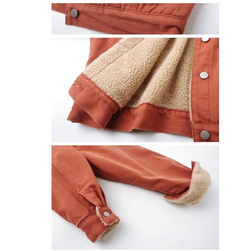 Womens Winter Warm Jean Jacket Stand Collar Wool Liner Sherpa Denim Coats Fleece Lined Denim Trucker Jacket Outerwear2