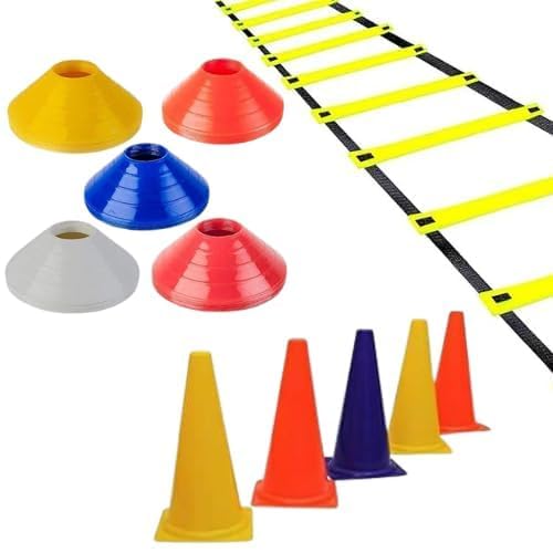 JAXTON Speed Training Kit with 20 – Multi-Color Training Cones for Football Soccer Agility Speed Drills, Sports Practice, Obstacle & Athletic Drill Cones for Kids and Adults (Multicolor-1)-picture-55