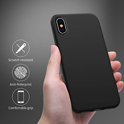 OTOFLY for iPhone X Case, [Silky and Soft Touch Series] Premium Soft Silicone Rubber Full-Body Protective Bumper Case Compatible with Apple iPhone X(ONLY) - Black by OTOFLY - Image 3