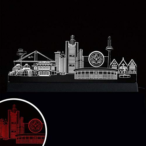 Preisvergleich Produktbild Eintracht Frankfurt Fußball LED Acrylglas Stadtlicht Wohnzimmer Nachtlicht Lampe Stimmungslicht Farbumstellung mit App / Fernbedienung von Alenio (Skyline Eintracht Frankfurt, 50er mit Fernbedienung)