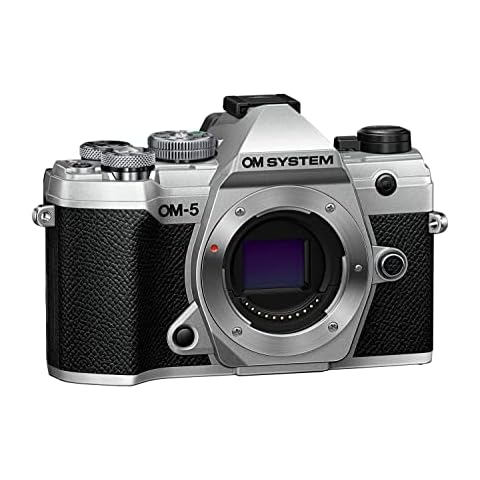 OM SYSTEM OM-5 Micro Four Thirds System Camera, 20 MP Live MOS Sensor, Improved 5-Axis Image Stabilisation, IP53, Handheld High Res Shot, Silver Cover