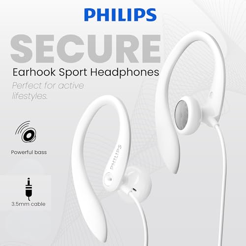 Image of Philips Flexible Earhook Headphones SHS3201 /28 (White) (Replaces SHS3201 /37)