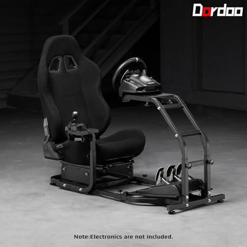 Dardoo G29 Racing Simulator Cockpit with Adjustable Race Seat Fit for Logitech G920 G923, for Thrustmaster T150 T300RS GT Racing Steering Wheel Stand, Not Included Wheel Shifter and Pedals