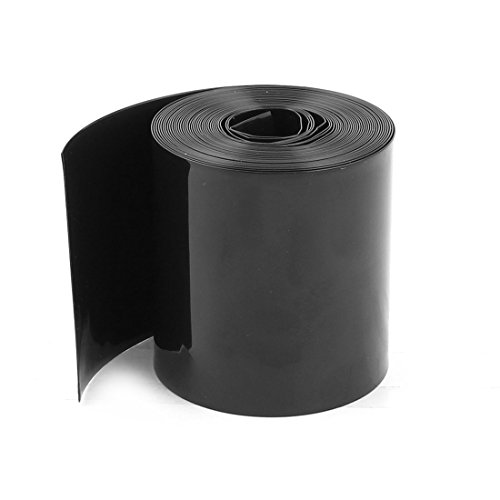Gaine Thermorétractable PVC Noir 70mm pour Batterie 18650 Tube Isolant 5m