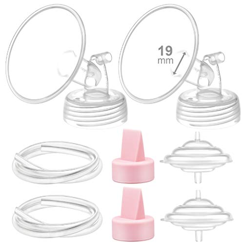 Image of Maymom Pump Part Compatible with Spectra S2 Spectra S1 9 Plus Breastpump Not Original Spectra Replacement Pump Part 19mm Spectra Flange Spectra Duckbill Valve Pink