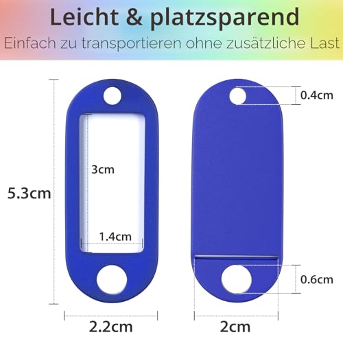 Uniclife 20er-Pack robuste Schlüsselanhänger mit geteiltem Ringetikettenfenster, 6 verschiedenen Farben