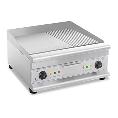 Royal Catering RCG-60GB Elektrische Grillplatte Tischgrill Elektrogrill (doppelt, 60 cm, glatt & geriffelt, 6.400 W) – Bild 3