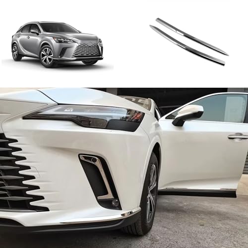 TERDARAY Front Bumper Corner Protection Cover Compatible with Lexus New RX RX350 RX350h 2023 2024 2025 2026 Edge Guard Strip Protector Trims Car Accessories Stainless Steel 2PCS(Silver, Front)
