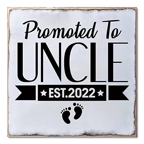Cadeau annonce oncle : panneau mural en bois Promoted To Uncle