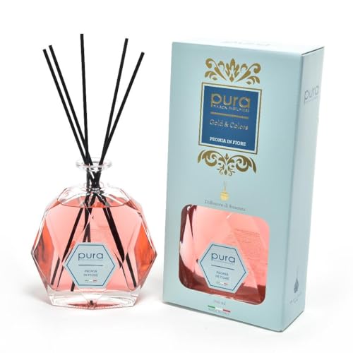 La zappa Diffusore di essenza "linea gold & colors" per profumazione ambiente 700 ml (Peonia)