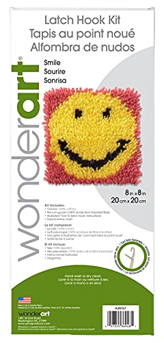 Image of Wonderart Smile Latch Hook Kit, 8 inch X 8 inch