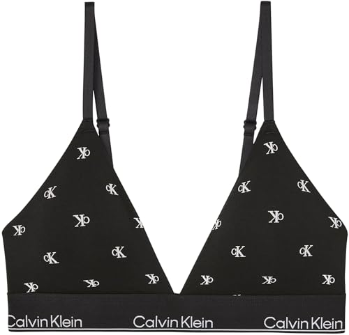 Calvin Klein Triángulo Ligeramente Forrado para Mujer Lv00Qf8498 Triángulo, Negro (Logotipo de Diamante Negro), XL