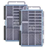 Gonex Tackle Boxes for Fishing 2-Pack Waterproof with Adjustable Compartments, Clear Portable Tackle Trays, Plastic Tackle Organizers with DIY Dividers for Lures Hooks & Bass Gear, 3600, Gray