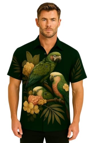 Image of Men's Cotton Blend Regular Fit Half Sleeve Printed Shirt with Elegant Design | Super Soft Stylish & Comfortable | Ideal for Casual Outings, Parties & Gifting