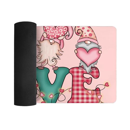 Image of Valentine Dwarf Love Extended Gaming Mouse Pad, with Stitched Edges Large Mouse Pad Desk Protector, Rubber Base Mousepad Keyboard Mouses Mat for Work Game Office Home 32 inchX16 inch,E57