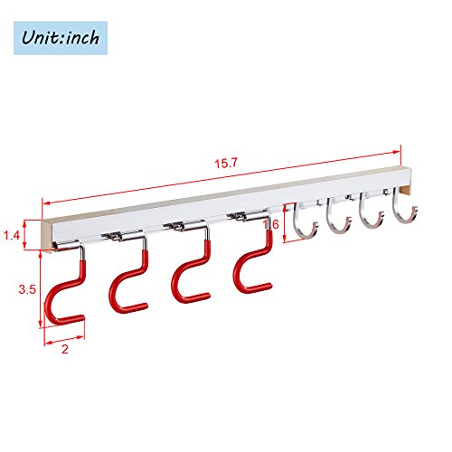 Cavoli Mop And Broom Organizer Wall Mounted, 4 Adjustable Holder And 3 Hooks,Storage Solutions For Broom Holders, Metal And Easy Clean #TOP2