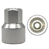 JEUCLEL ABC-55 19Pt Outer Ring 4mm Wheel Locking Nut Key Socket for Porsche VW Toureg Panamera/Cayenne/Macan/Cayman/SUV, Wheel Anti-Theft Lug Nut Removal Tool