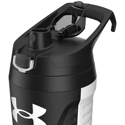 Image of Under Armour 32 oz Insulated Water Bottles - Sports Water Jug with Fence Hook, Leak Resistant for Baseball, Football & More, 32 oz Insulated, White /Black