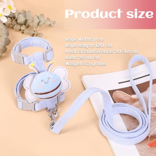 GXGM 2 Stück Verstellbares Weiches Katzengeschirr Kaninchen Geschirr mit Elastischer Leine für Kleines Tier Kitty Haustier Geschirr und Leine für Häschen Katze Little Pet Walking S