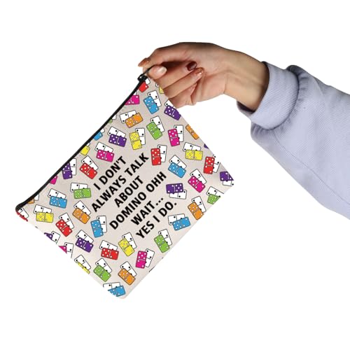 Bolsa cosmética casual con diseño de dominó miniatura 6