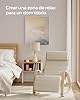 SONGMICS Silla Mecedora con Apoyabrazos de Madera de Abedul, con Reposapiés Ajustable en 5 Posiciones, Capacidad de Carga Máxima 150 kg, Dormitorio, Salón, Beige LYY10M #3