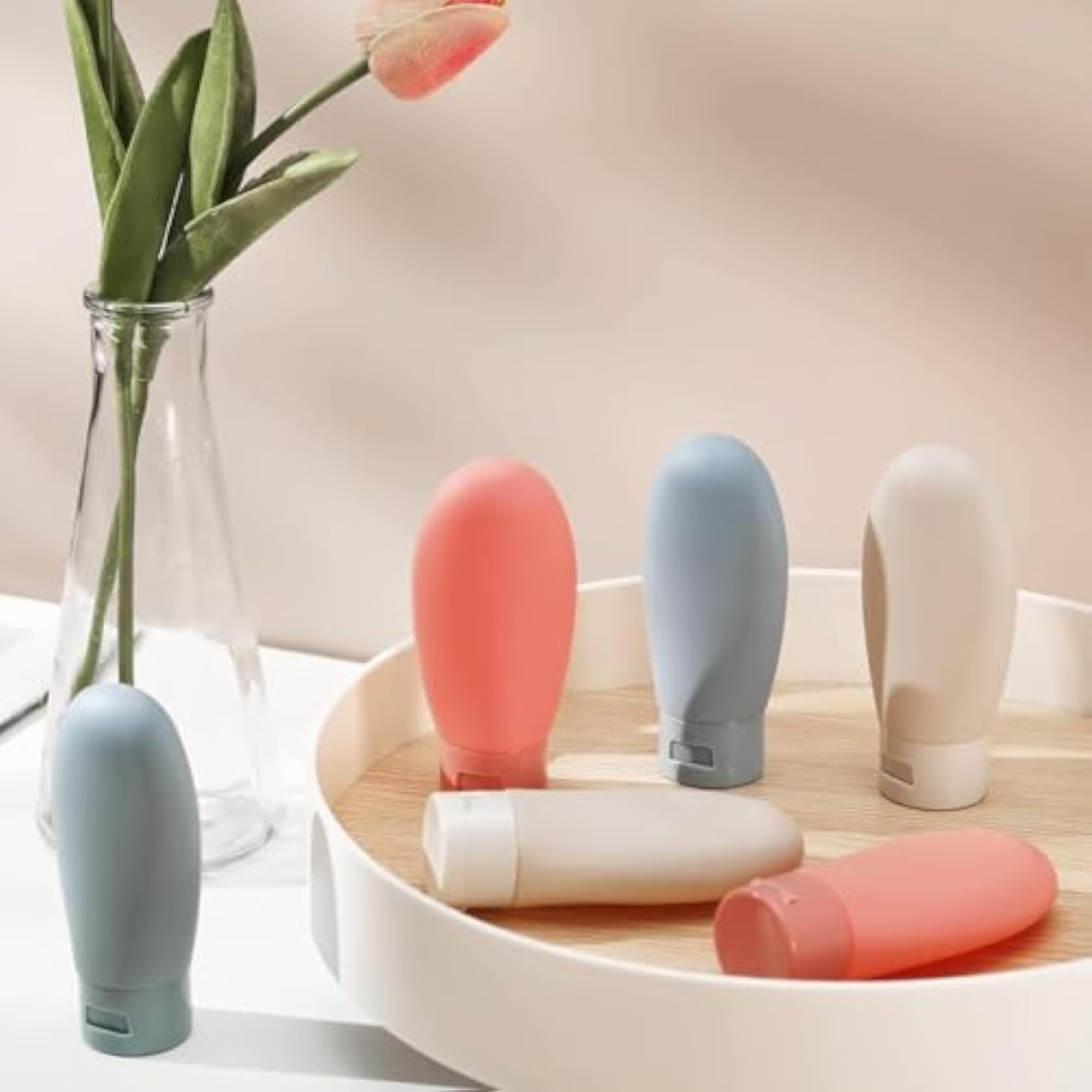 Silicone Travel Bottles Set of 3, Refillable Containers