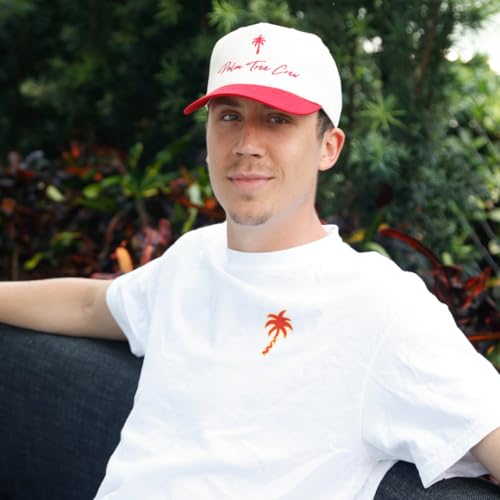 Image of Palm Tree Crew Men's Adjustable Snapback Embroidered Logo Crew Hat