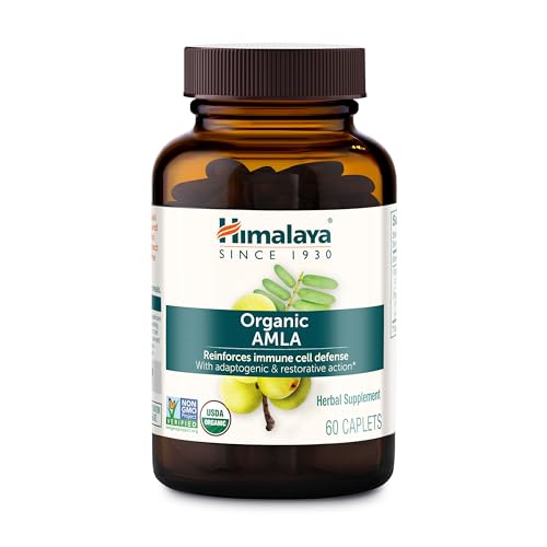 Himalaya Organic Amla - Herbal Immune Support Supplement with Adaptogen and Antioxidant - USDA Organic Vegan Non-GMO Gluten Free 600 mg 60 Caplets