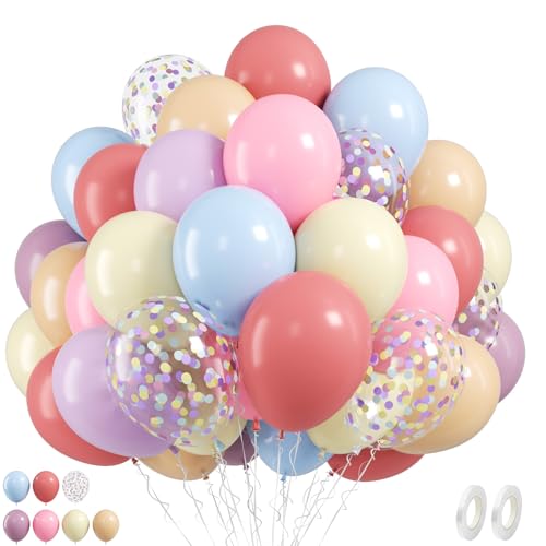 Image of Pastel Balloons, 50 Pcs Colorful for Girls Birthday Baby Shower Party Decor