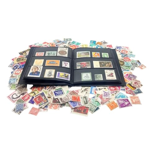 IMPACTO COLECCIONABLES - 500 European Stamps Collection with Included Album (5.5 x 7 x 0.4 in), Black - Image 2
