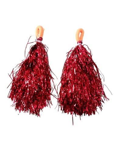 BookMyCostume Red Pom Poms Cheerleader Dance Kids & Adults Costume Accessory Free Size - Image 2 thumbnail