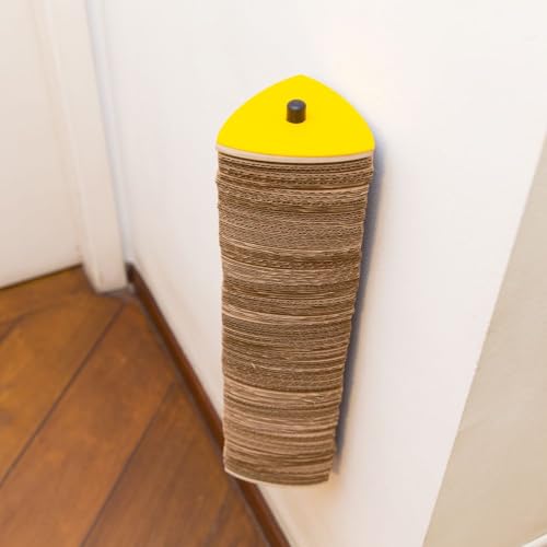 gatomoderno Arranhador para Gatos Vertical de Papelão Kraft, Acabamento de Acrílico, Brinquedo para