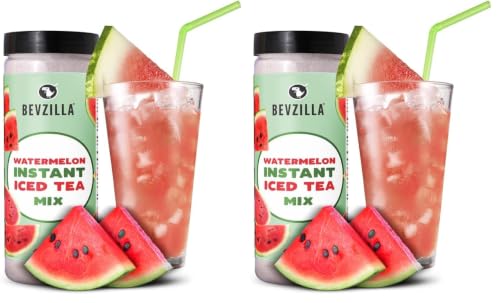 Image of Bevzilla Watermelon Instant Iced tea Mix - 400 Grams | Perfect For Summers| Refreshing| Instant (Pack of 2)