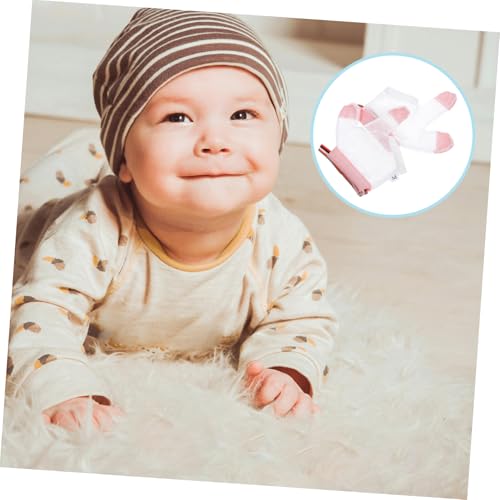 1 Pair Anti-Eating Gloves for Boys and Girls Stop Sucking Finger Thumb Breathable Mesh Guard Gloves for Baby Boys Girls Random Color2