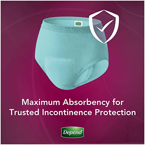 Depend Silhouette Incontinence And Postpartum Underwear For Women, Maximum Absorbency, Disposable, Medium, Pink/Black/Teal/Berry, 4 Count #TOP2
