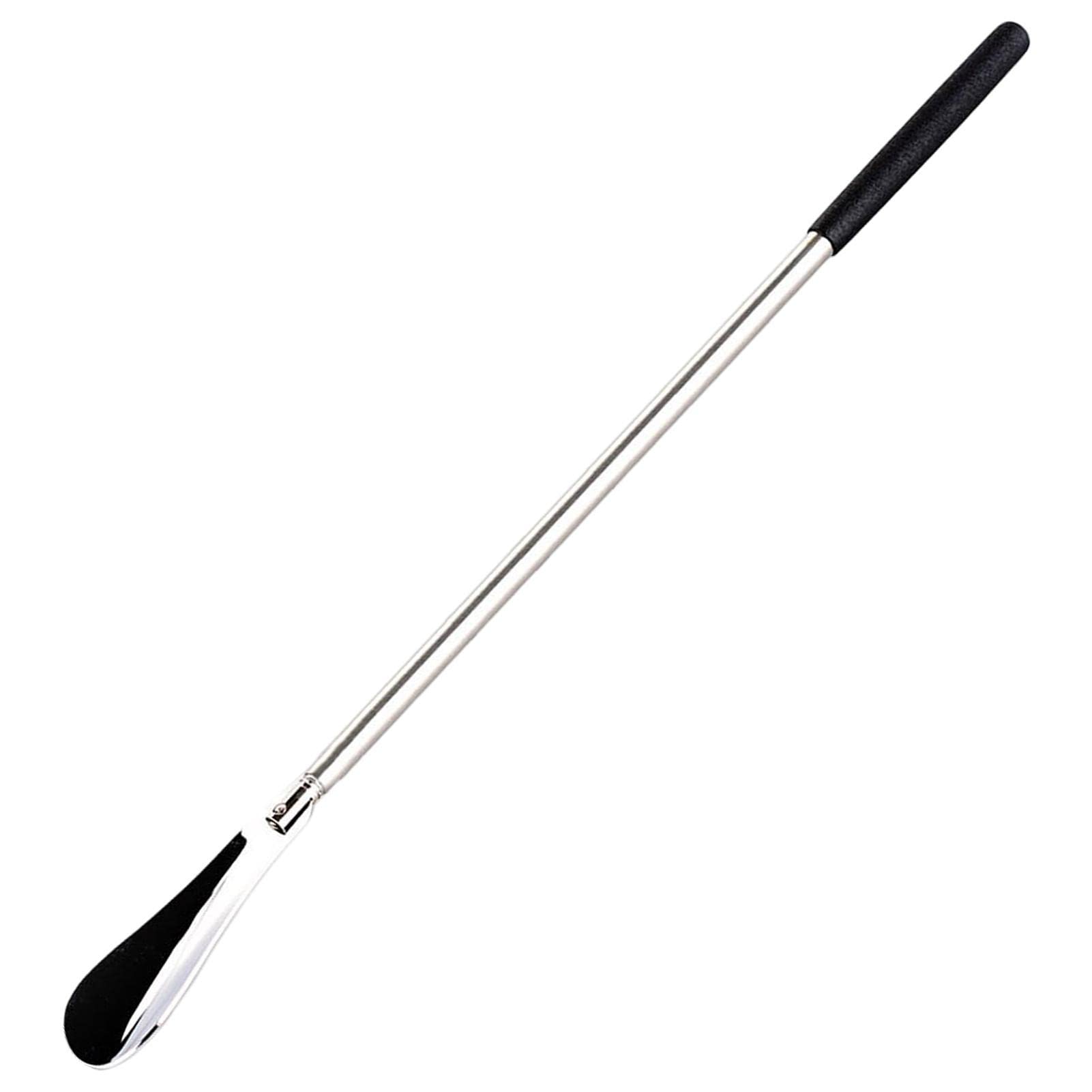 Stronrive Men's Silver Retractable Shoe Horn, Stainless Steel Shoe Horn Long Handle Shoe Horns With Anti-Slip Handle, Portable Seniors Wo And Kids Shoehorn Helper For Boots And Shoes, Shoe Dressing Aid