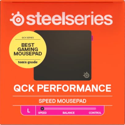 SteelSeries Tapis de Souris Gaming QcK L Performance Speed - Densité élevée pour Une Glisse Fluide - Bords Cousus à Profil Bas - Base antidérapante en néoprène - Taille 490 x 420 mm - FPS, MOBAs, RTS